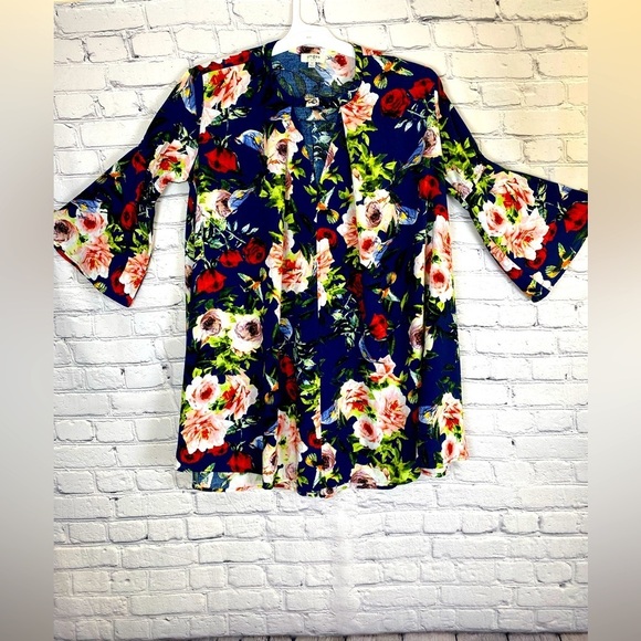 Umgee Boho Floral Peasant Dress size Medium - Picture 2 of 15